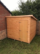 8x6 WOODEN GARDEN SHED PENT