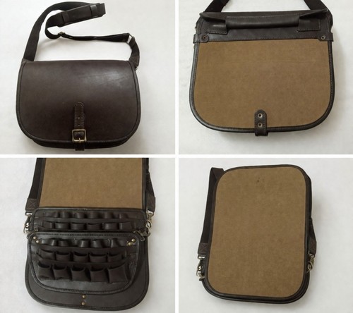 Leather cartridge bag with