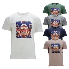 Mens Printed T Shirts CAR Regular Fit Crew Neck Summer Beach Cotton Tee M - 2XL