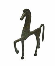 Horse mini bronze sculpture statue with carvings - Symbol of wealth and status