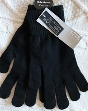 Debenhams Touch Screen Knitted Black Gloves BNWT One Size