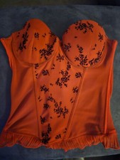 Red & Black Sexy Floral Basque