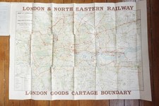 LNER Railway Map of London Goods Cartage Boundary Map