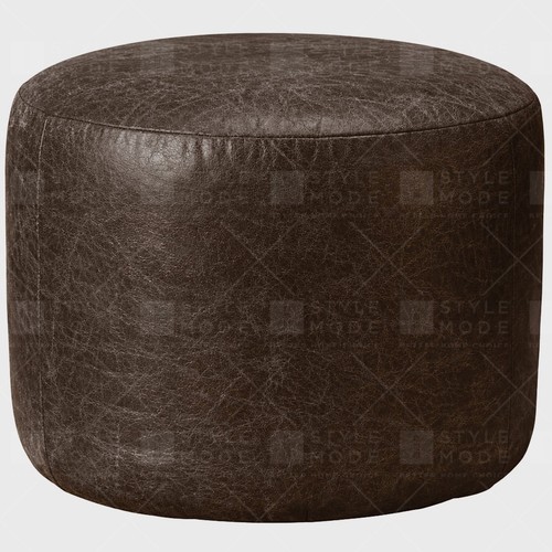 Leather footstool pouffe stool - leather,
