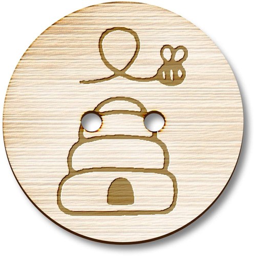 Bee hive wooden buttons - hive',