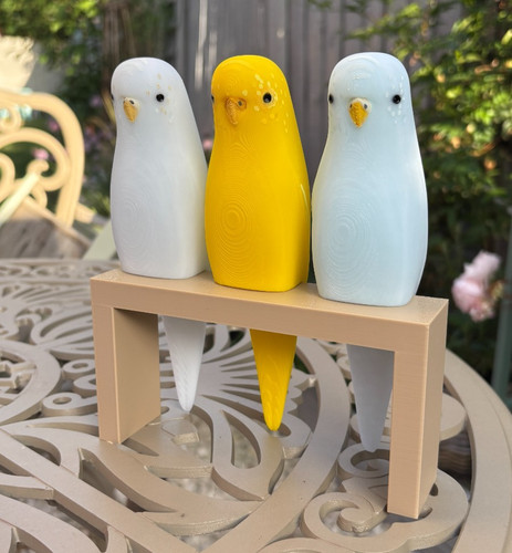 Yellow budgie bird ornament - ornament, 3d