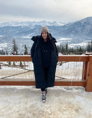 Zara black long puffer - black, coat