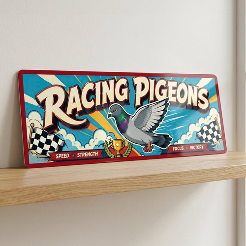 Racing pigeons metal - pigeons,