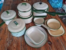 VINTAGE WWII 1940s CREAM/GREEN