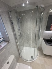 Kudos Original6 Offset Curved Sliding Shower Enclosure 810 x 1000mm - Clear