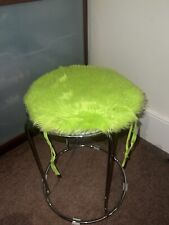 Fuzzy Faux Fur Green Circle Chair Pad  Seat Cushion