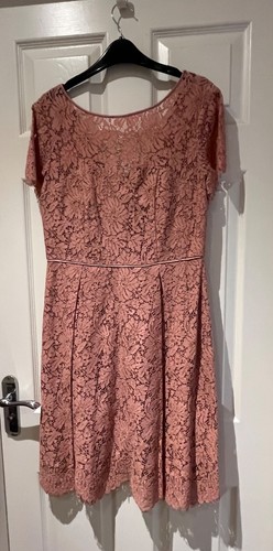 Rose pink knee length lace - pink,