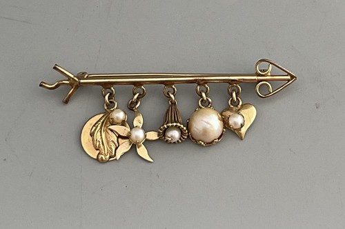 Gold tone plated metal arrow - metal,