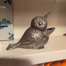 BABY BIRD OLD VICTORIAN OPEN MOUTH MATCH HOLDER W STRIKER FOR OIL LAMPS