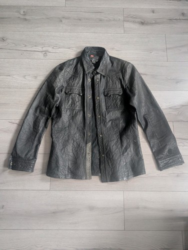 Diesel black leather shirt - leather,