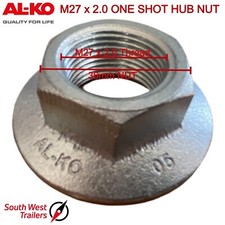 Genuine ALKO M27 Thread 36mm 'ONE SHOT' Flanged Hub Nuts Caravan Trailer Brakes