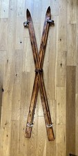 Wooden Skis and poles, unique