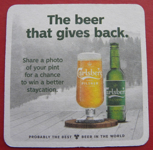 Carlsberg beer mat - beer,