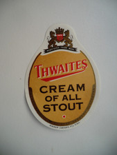 MINT THWAITES BLACKBURN CREAM OF ALL STOUT 9 2/3 fl oz BREWERY BEER LABEL