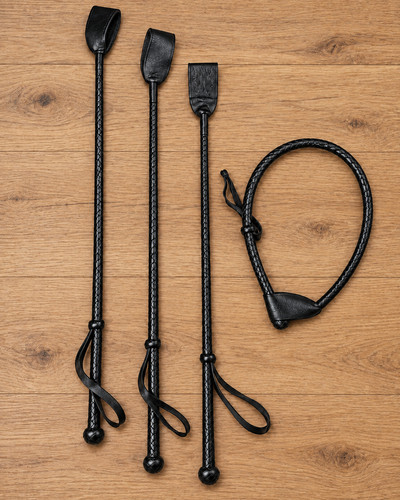Leather flogger crop whip - leather,