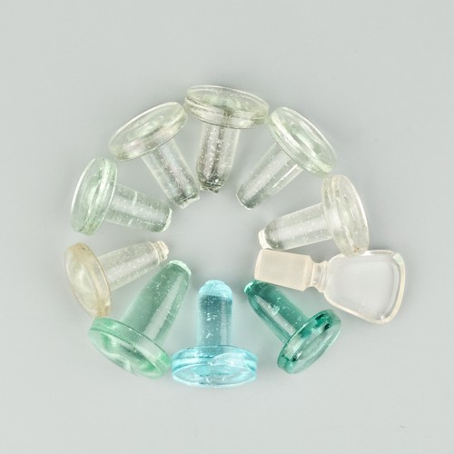 Antique aqua and clear - and, glass