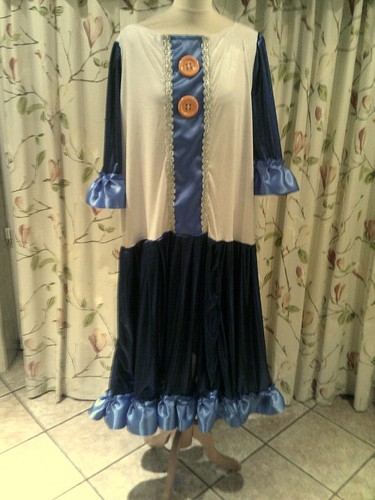 Blue foil white panto - foil/white,
