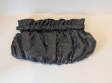 Atmosphere Primark Ladies Black Sequin Clutch Bag Popper Closure One Size  VGC. 
