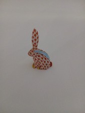 Herend Miniature Rust Red Fishnet Rabbit 5338