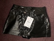 Pull and Bear Black Faux