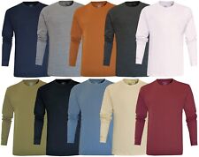 Long Sleeve T-shirt Plain Crew Neck Top Regular Fit Casual Essential Tees M-3XL