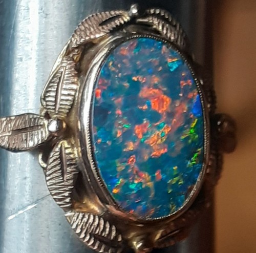 Art nouveau opal ring 9ct - ring, gold