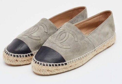 Chanel grey suede black - chanel,