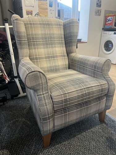 Next tweedy check armchair - check,