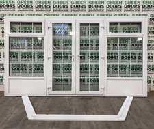 USED UPVC FRENCH DOORS DOUBLE GLAZED GEORGIAN BARS PVC WHITE SIDELIGHTS BAY