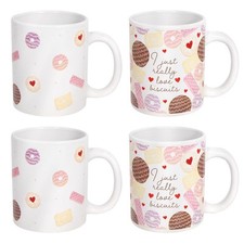 Set of 4 Biscuit Print Coffee