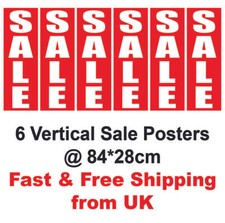 6 SALE VERTICAL POSTERS SIGNS