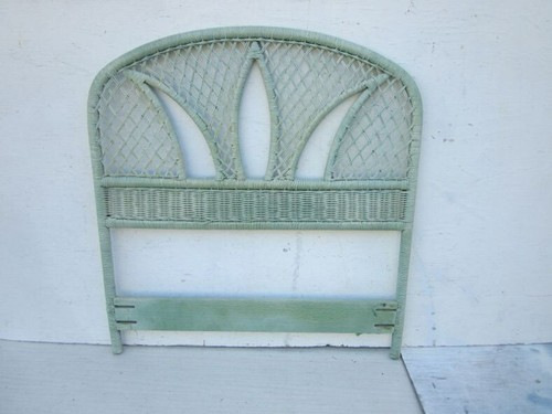Wicker twin headboard green - wicker,