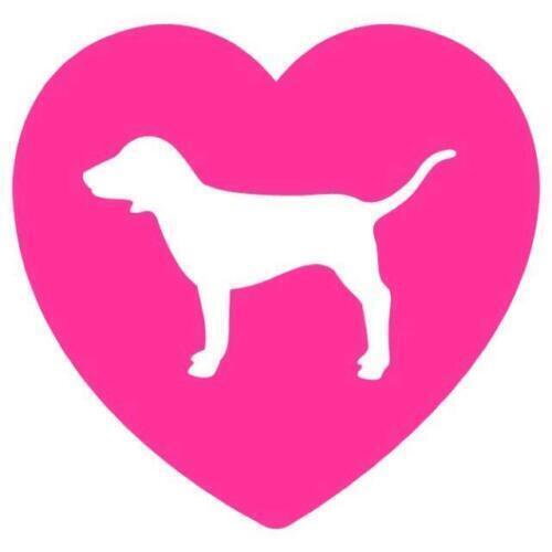 Pink heart love dog - (set, of