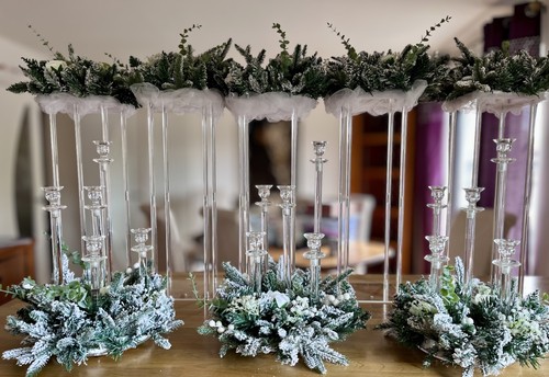 Winter floral centrepieces/