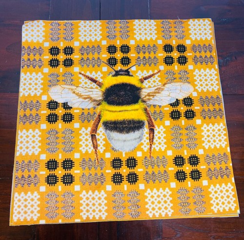 Velvet bee cushion panels - cushion, 4