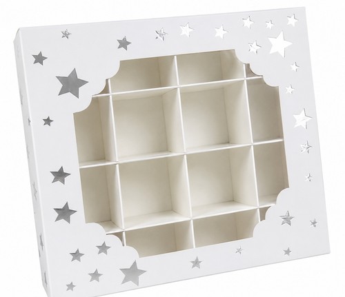 Grid boxes white - 6, silver