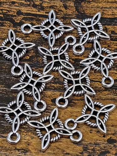 Silver tone witches - witches, knot