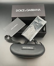 Dolce Gabbana D&G Black Sunglasses Eyeglasses Zipper Case w/Cloth & Box