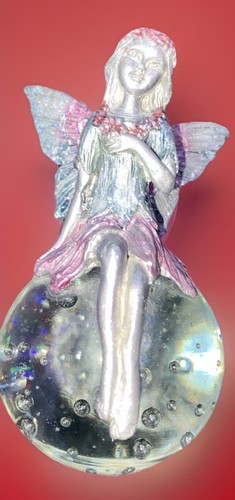 Pewter fairy with - fairy, pink