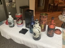 Kraken Rum Bottles Empty, Group of 4 , 3 In Tin Containers