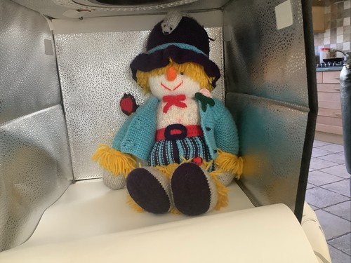 Hand knitted scarecrow - hand, soft