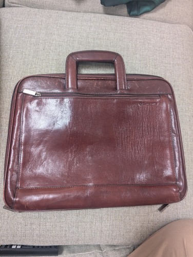 Samsonite brown leather laptop - brown,