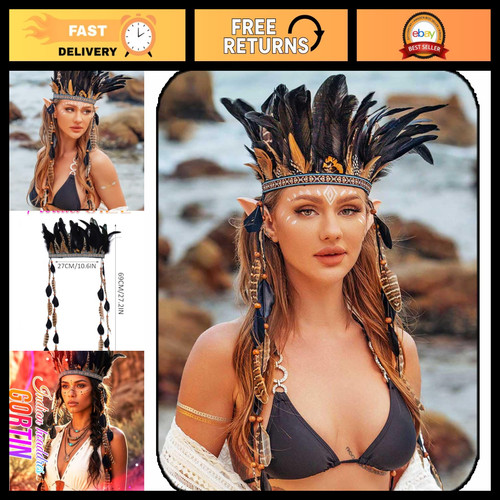 Boho feather headband - feather, headband,