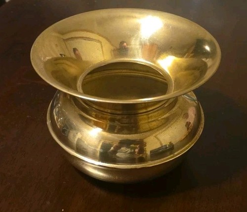Vintage solid brass spittoon - vintage,