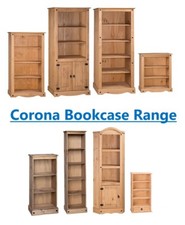 Corona Bookcase Solid Pine Furniture Large Storage Dining Living Room